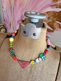 Funky Luxe Necklace by SBC - Lt blue/Purple Dice