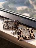 Leopard GG Card Holder Keychain