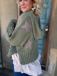 Wild Olive Star Chenille Hoodie
