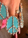 Peace Out Turquoise Slab Ring ATG