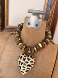 Leopard Heart Statement Necklace