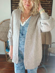 Wool Blend Open Front Cardigan - Oatmeal