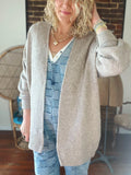 Wool Blend Open Front Cardigan - Oatmeal