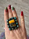 Bumblebee Jasper & Turquoise Ring