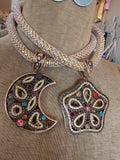 Moon or Star Flower Ice Ice Baby Statement Necklace
