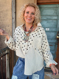 Cocoa Dot Mixed Polka Shirt
