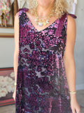 A Rare Bird Magenta Burnout Velvet Dress