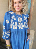 Denim Daydream Embroidered Dress