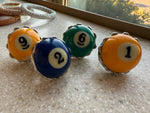“Cue the Sparkle Rings” – Upcycled Pool Ball Stretch Rings