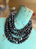 ✨ Midnight Storm Layers Necklace – Black Agate Mix