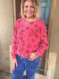 Crimson Bloom Pullover