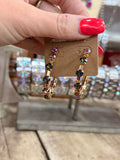 Rainbow Luxe Crystal Hoops
