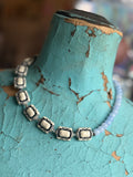 Lady the Brand Split Necklace – Black and White with Cloud Bead
