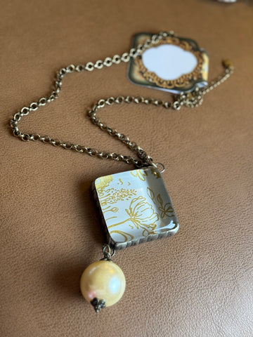 Art by Amy “Everyday Bloom” Pearl & Shadowbox Necklace