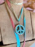 Turquoise Peacekeeper Sari Necklace
