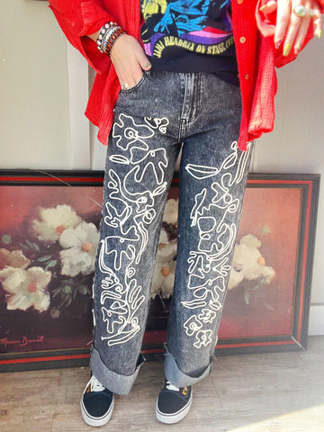 Graffiti Luxe Black Jeans