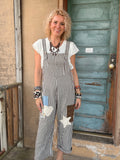 Patchwork Daydream Striped Overalls