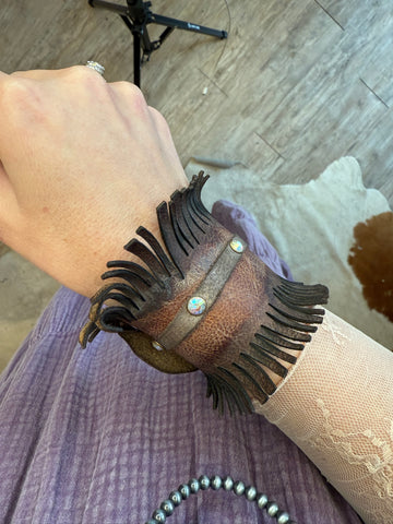 A Rare Bird AB Leather Cuff