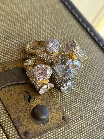 Teardrop Bling Ring - gold or silver