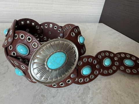 Brown/Turquoise Trail Belt
