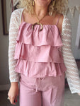 Dusty Pink Ruffle Tank