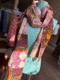 Jaded Gypsy Kantha Patchwork Skinny Scarf