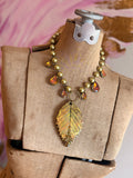 Autumn Rain Clay Leaf Necklace by Gypsy South