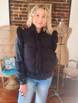 Black Bow Puffer Vest