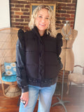 Black Bow Puffer Vest