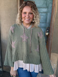 Wild Olive Star Chenille Hoodie