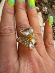 Teardrop Bling Ring - gold or silver