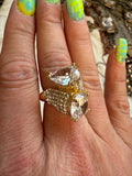 Teardrop Bling Ring - gold or silver