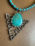 Art by Amy “Desert Light” Turquoise & Crystal Triangle Necklace