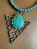 Art by Amy “Desert Light” Turquoise & Crystal Triangle Necklace
