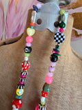 Funky Luxe Necklace by SBC - Lt. Blue/Pink Dice
