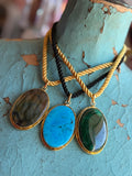 Jennifer Thames Gemstone Pendant Necklace