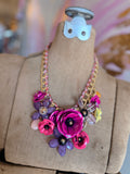 Queen Gypsy Magenta Bloom Necklace