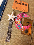 Moon & Back Kantha Earrings 🌙⭐