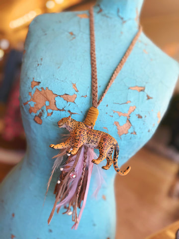 A Rare Bird Nomad Leopard Pink Dream Necklace