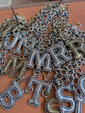 D, L, M, N, R, T avail: Signature Initial Tooled Necklace
