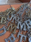 D, L, M, N, R, T avail: Signature Initial Tooled Necklace