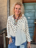 Cocoa Dot Mixed Polka Shirt