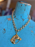 Golden Horse Pendant Necklace – by Jennifer Thames Originals