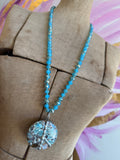 Hippie Chic Wearable Art - Gemstone Peace Necklace I