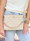 Caroline Hill Ariana Crossbody Nude Quilted