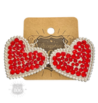 Rhinestone heart earring 806-E287: Fuchsia