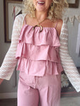 Dusty Pink Ruffle Tank