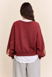 Vintage Holiday Graphic Washed Sweatshirt: Olive / S-M-L(2-2-2)