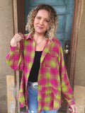 Strawberry Matcha Wanderlight Plaid Overshirt
