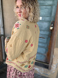 🌼 Prairie Bloom Khaki Embroidered Jacket